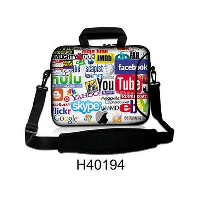 14.1 15.6 Neoprene Laptop Carrying Bag with Extra Side Pocket Sleeve 