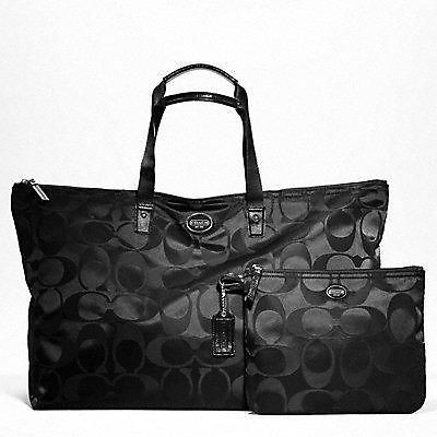   Black Signature Large Weekender Gym Bag Travel Tote Luggage Gift 77316
