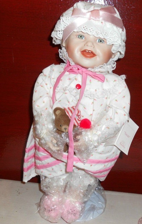   Porcelain Baby Doll w/stand Ashton Drake Galleries by Yolanda Bello