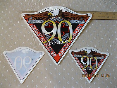 Collectible Harley Davidson 90th Anniversary Decals, set of 3, 1903 