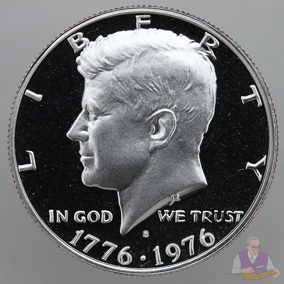 1976 S Kennedy Half Dollar Gem Cameo Clad Proof Bicentennial US Coin