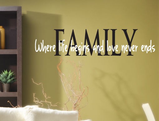   Wall Decal Family Love Quote *Choose Color* Home Decor Art Lettering