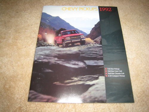 1992 Chevy S 10 C/K pickup 1500 2500 454 SS Silverado sales brochure 