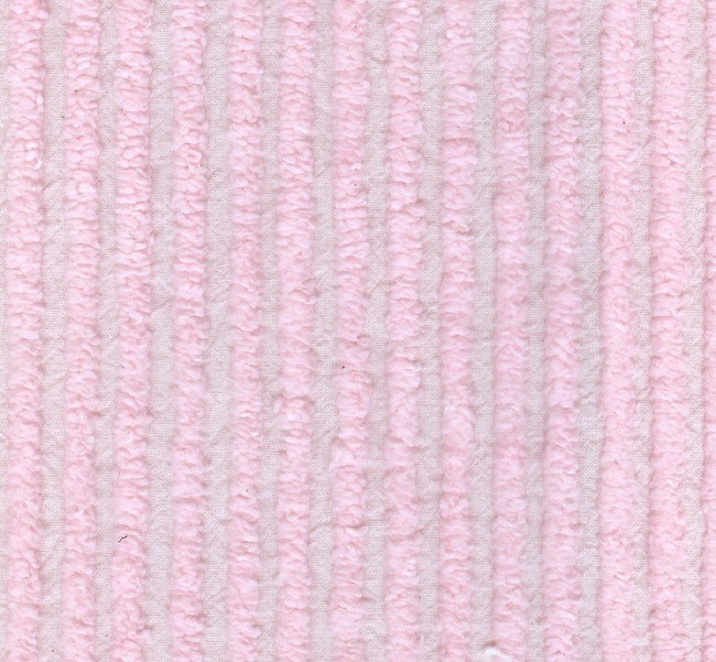 CUTE & SOFT Pink Stripe Chenille Fabric 100% Cotton 36X60 NEW