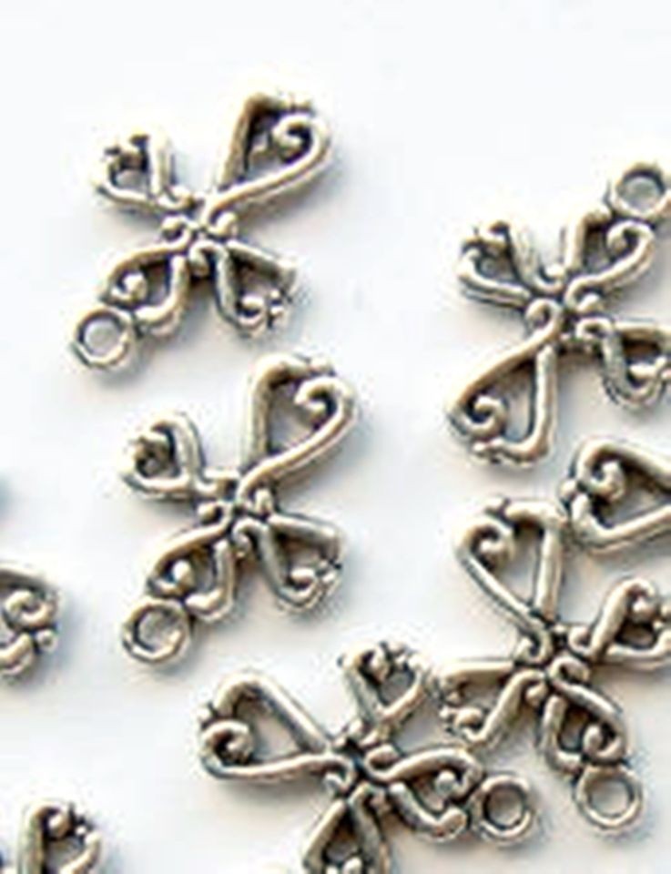 25 Antique Silver Latin Cross Charms for Favours Wedding Christening 
