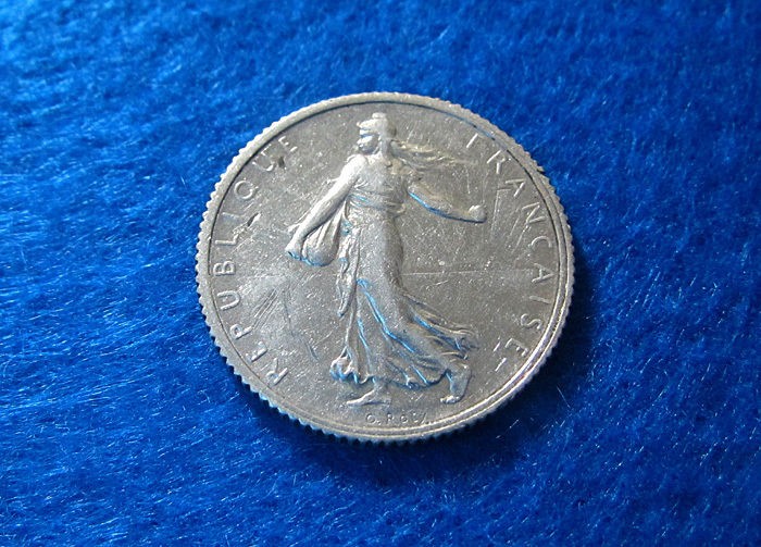 1918 France Silver 1 Franc   Nice Circ   