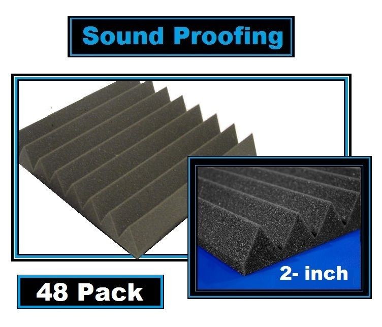 48)Wedge(2 Acoustic Foam Studio Sound Proofing(12 inch