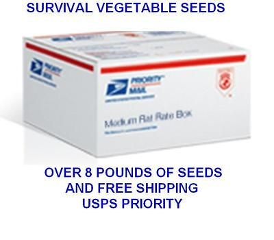 Heirloom Survival Vegetable Garden Seeds Over 8 LBS Non/GMO Packaged 