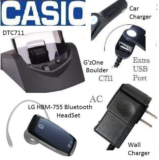 DeskTop+2 CHARGER+EarSET}Verizon phone Casio GzOne C711 G1G2 Boulder 