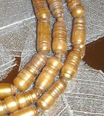 BIWA FRESHWATER PEARLS RINGED LOGS IN ANTIQUE GOLD 17 m