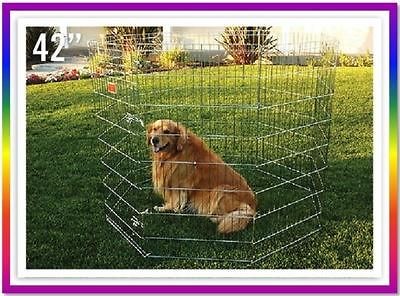 Large 42 Pet Dog Puppy Wire Outdoor Folding Exercise Play Pen 