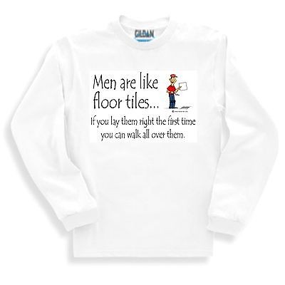 LONG sleeve T shirt men like floor tiles lay right first can walk all 