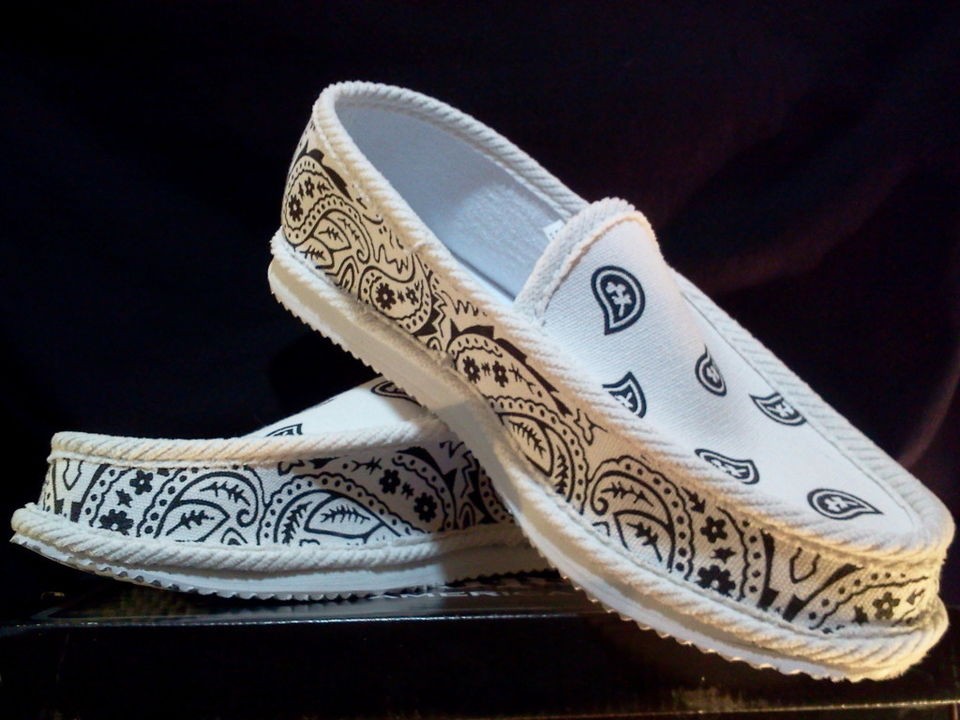 WHITE BANDANA HOUSE SHOES SLIPPERS TROOPER BRAND NEW SIZE 9 10 11 12 