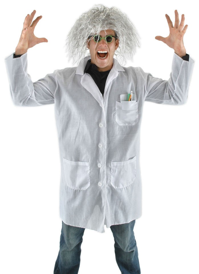   Crazy Zany Professor Costume Kit Glasses Wig Adult Mens Doc Future