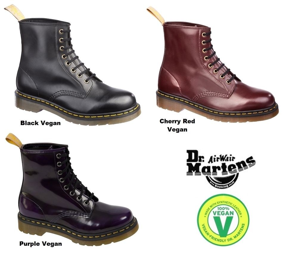 Dr Doc Martens Airwair 1460 Vegan Vegetarian Synthetic Leather Boots 