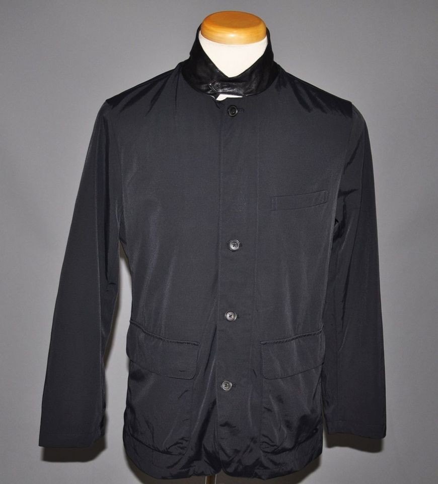 Michael Kors Black Leather Trim Jacket Coat US M EU 50