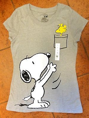 Peanuts Snoopy & Woodstock bird in pocket XXL size Gray T shirt NWT