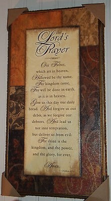 The Lords Prayer Religious Christian Inspirational Plaque LARGE 17 X 9 