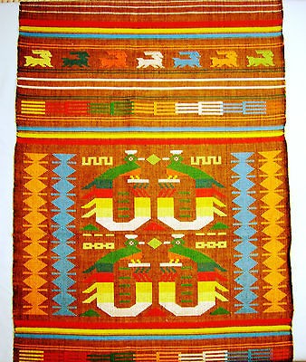   Vintage 100% Cotton Table Runner Hand Woven by Indians in Guatemala