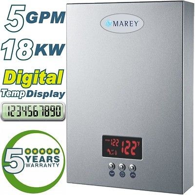 ELECTRIC TANKLESS WATER HEATER HOT WATER ON DEMAND 5 GPM 18KW 3 4 BATH 