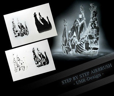 Airbrush Stencil Template 4 Steps AS 122 M Size 5,11 x 3,95