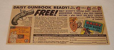 1956 DAISY GUNBOOK bb gun air rifle ad~Fess Parker