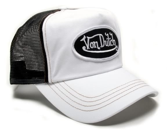 Authentic Brand New Von Dutch Black Mesh/White Cap Hat Snapback 