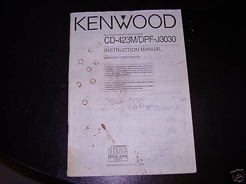 Manual for Kenwood Multiple Compact Disc Player