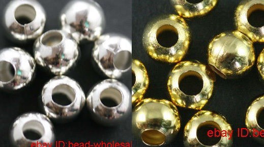 100/500pcs Charm Seamless Silver/Gold Plated Metal Loose Spacer Beads 