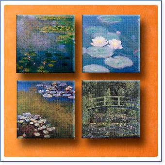 Huge Claude Monet SET 4 pcs lot 12x12 inch giclee print CANVAS ART 