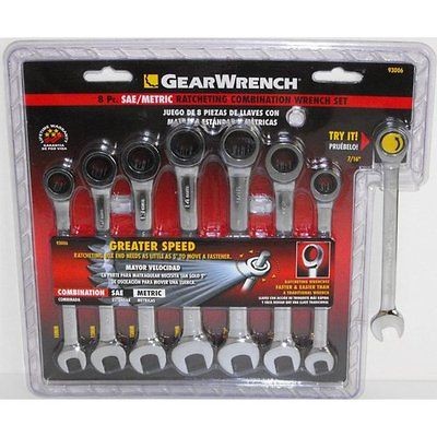   Piece SAE / Metric Ratcheting Combination Wrench Set # 93006