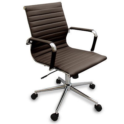   Brown Modern Ribbed Office Chair   Computer Desks & Conference Rooms