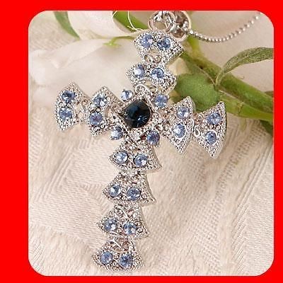 New Fashion Women Jewelry Beautiful Cross pendant necklace Purple 