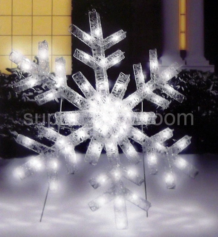 New 36 Inch Multi Function Cool White LED Snowflake Christmas Decor 