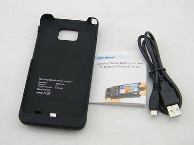 NEW 2200MAH Ultra thin Backup Battery Case Cover For Samsung Galaxy S2 
