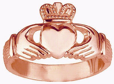 Rose Gold plated Celtic Claddagh Love friendship ring
