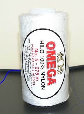 Omega Nylon Crochet Thread Size 5   White Color #1   Nylon Thread