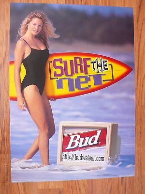 Newly listed 1996 Promo Budweiser Beer Sexy Surfer Girl Poster