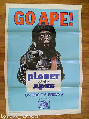 GO APE   PLANET OF THE APES FESTIVAL CBS TV POSTER 1974   RARE   SEE 