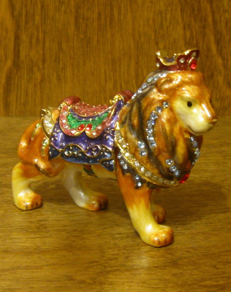   Trinket Box #TJ1168 CAROUSEL LION, Mint/Box NEW from our Retail Store