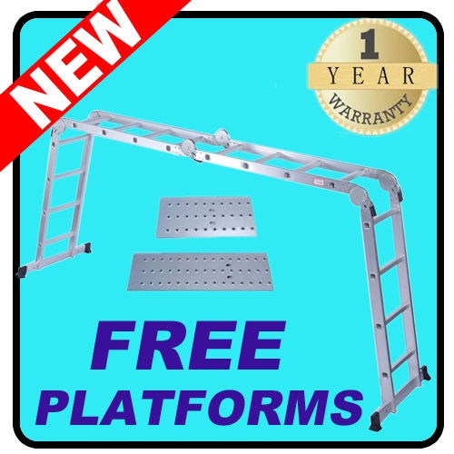 75M 14 in 1 folding Scaffold Step Aluminum Multi Function Ladder 