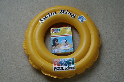 Deluxe Inflatable Swim Ring by Pool School   In Box   for 3 to 6yrs 