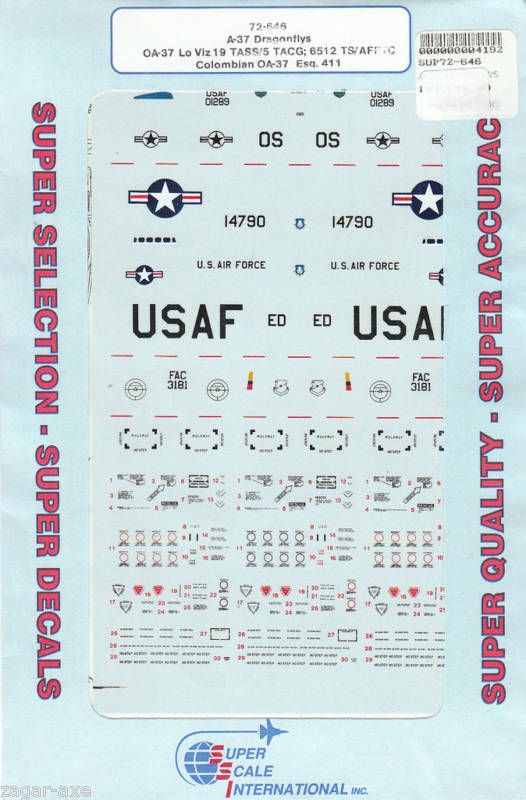 72 SuperScale Decals A 37 Dragonfly OA 37B 72 646