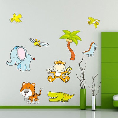 Jungle Animal Wall Decor Vinyl Decal Sticker Removable Nursery Kids 