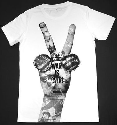   John Lennon Beatles T Shirt 38 S War is Over PEACE Rock Retro White