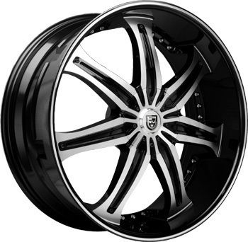24 Lexani LX 7 Wheels Black Rim Tires Escalade QX56 22
