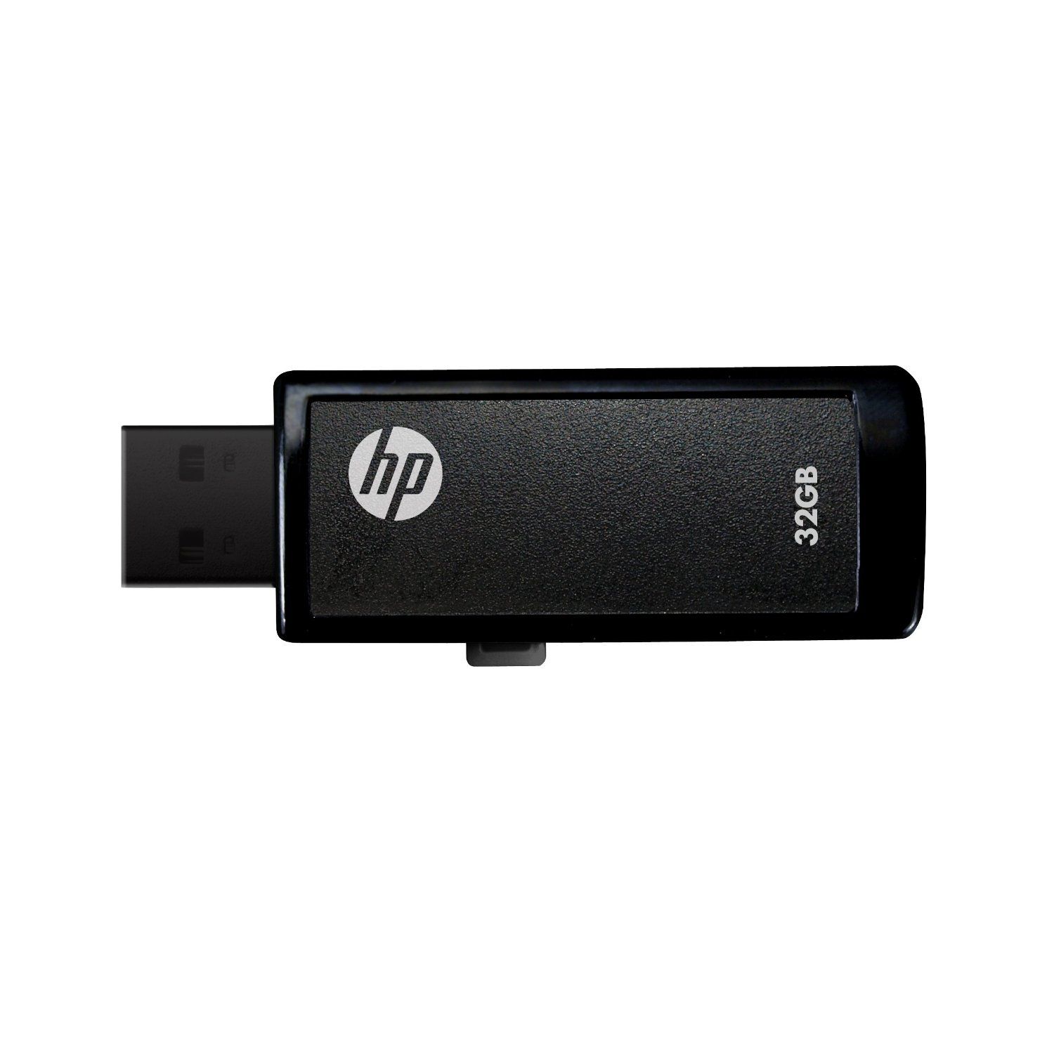 HP 32GB USB Flash Drive v255w, Capless, Retractable BLACK NEW