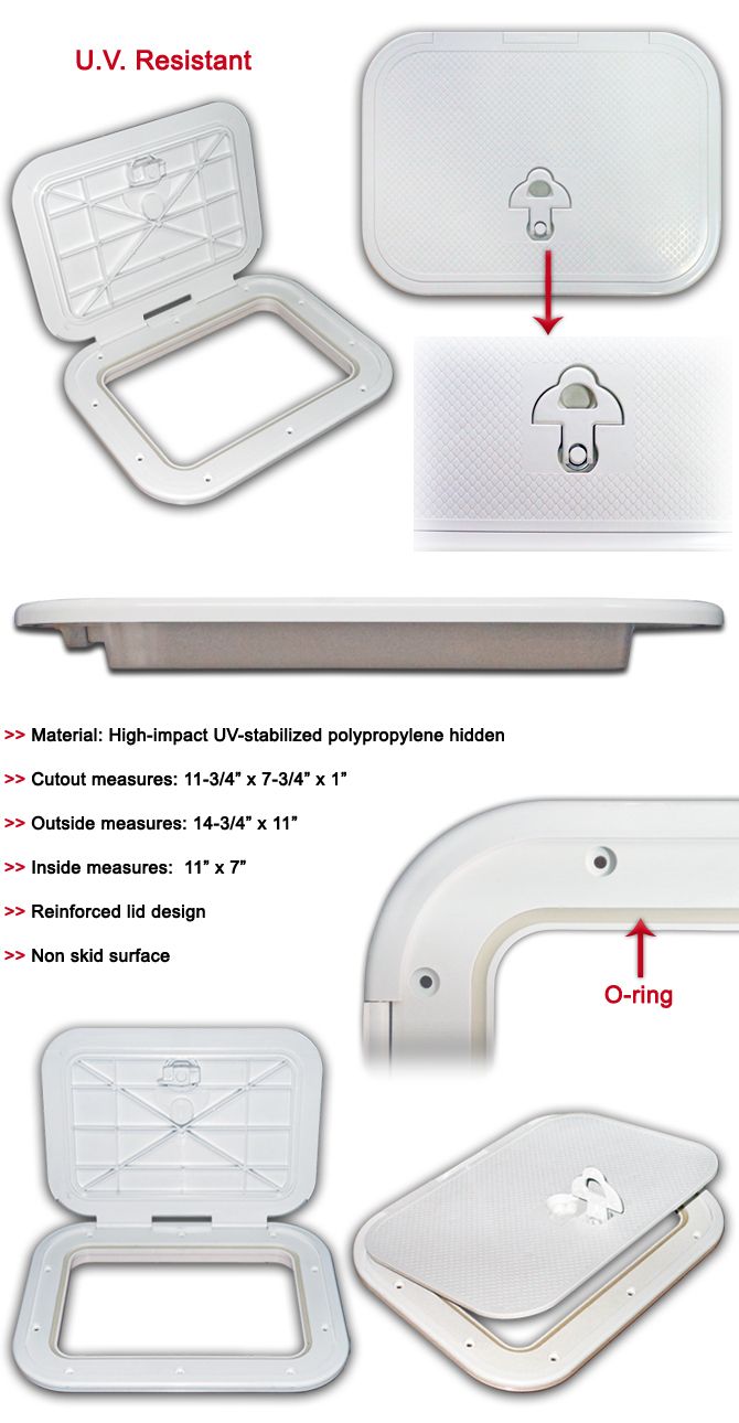 Marine Plastic 13 ¾´´ x 11´´ Access Hatch Inspection for Boat RV 