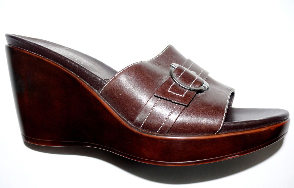 Whats What by Aerosoles Womens Sz 7 M Sandals Leather Platform Shoes 