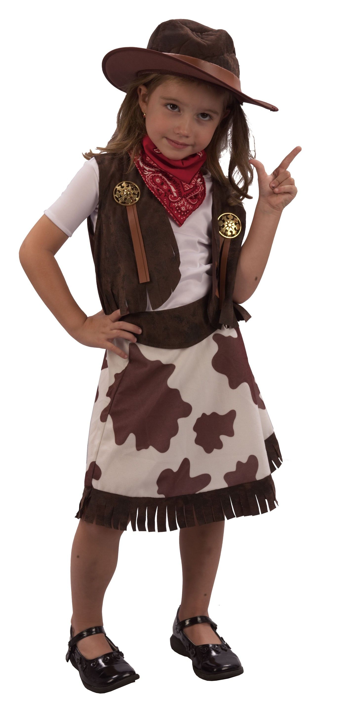 Kids Girls Toddler Cowgirl Fancy Dress Costume Age 3 Yr